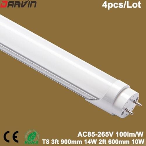 Led Tube Light T8 Tube Lamp 3ft 900mm 14W 2ft 600mm 10W Split Tube Fluorescent Light 110V 220V Led Manufacture price 4 pcs/Lot