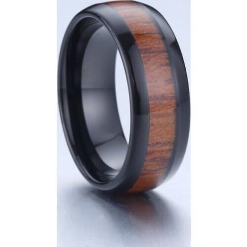 Unique wooden black Tungsten carbide ring 8mm LOVE Alliances anniversary wedding band Couple rings for men