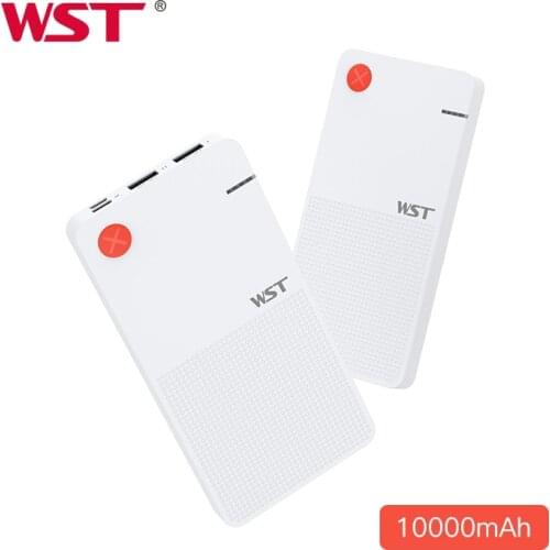 WST 10000mAh High Capacity Power Bank External Battery For iPhone Samsung Xiaomi Slim Portable Phone Charger