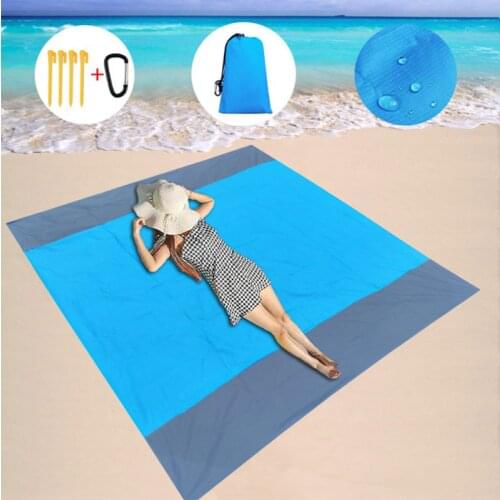 Waterproof Lightweight Beach Camping Mat Mattress Pocket Folding Beach Blanket Outdoor Mat Picnic Folding Sleeping Bed Pad