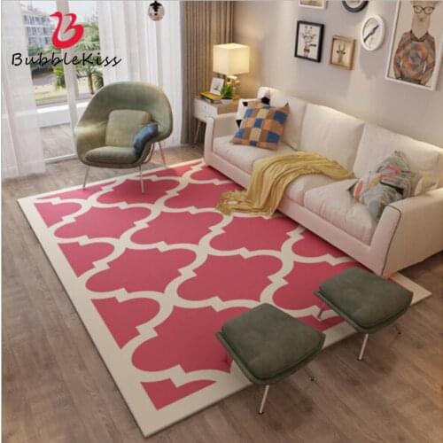 Bubble Kiss European Geometric Pattern Carpet Home Decor Area Rugs for Living Room Polyester Thickened Bedroom Floor Mat
