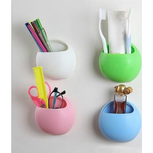 1 pc Useful Plastic Home Bathroom Toothbrush Holder Wall Mount Holder Sucker Suction Cups Organizer