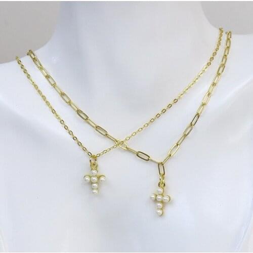 10 Pcs Pearls Pendant necklace Gold color Chain Gold Eyes Pendant necklace Elegant Necklace 8544