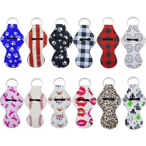 12Pieces Neoprene Chapstick Lipstick Holder Lip Balm Wrap Keychian Wrap Carry Case Hot Sale Valentines Gifts Birthday Gift