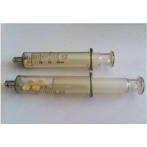 20ML Glass syringe Luer Lock Head injector sampler dispensing with ink chemical medicine