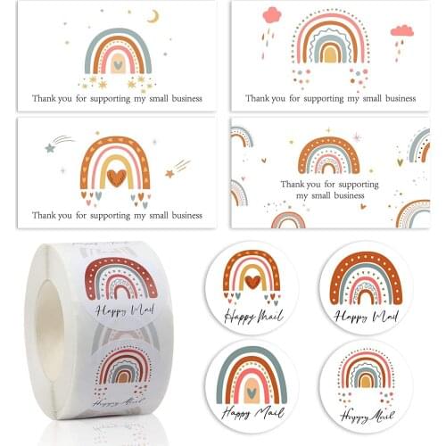 50-500p Rainbow Thank You For Supporting My Small Business Card Thanks Greeting Card Appreciation Cardstock For Sellers Gift