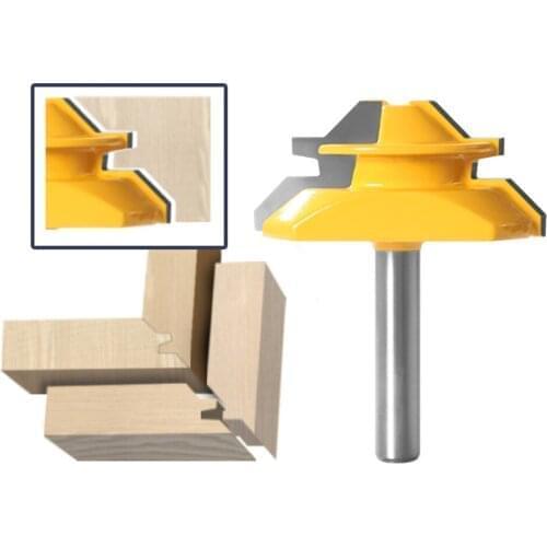 50 Pcs 45 Degree Lock Miter Router Bit 8mm Shank Woodworking Tenon Milling Cutter Tool Drilling Milling For Wood Wholesale K1