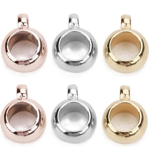 100pcs 8mm 10mm Plated Metal Colors Plastic Loose Spacer Bail Beads Connectors for Jewelry Making