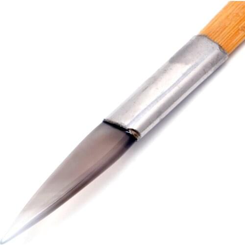 Agate Burnisher Polishing Knife Edge With Bamboo Handle Jewelry Making Tools New E56C