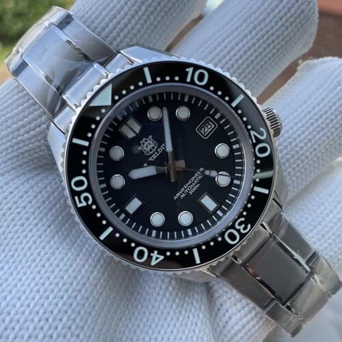 STEELDIVE 1968 Automatic Self-Wind Mechanical NH35 Movement Swiss BGW9 Super Luminous Mens Watch Water Resistant Calendar Watch