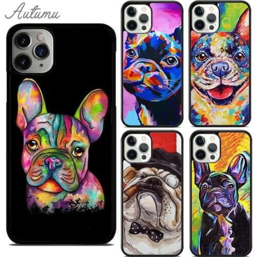 French Bulldog Art Phone Case for iPhone 11 12 Pro Max mini X XR XS SE 2020 5s 6S 7 8 Plus Samsung Galaxy S8 S9 S10 Cover shell
