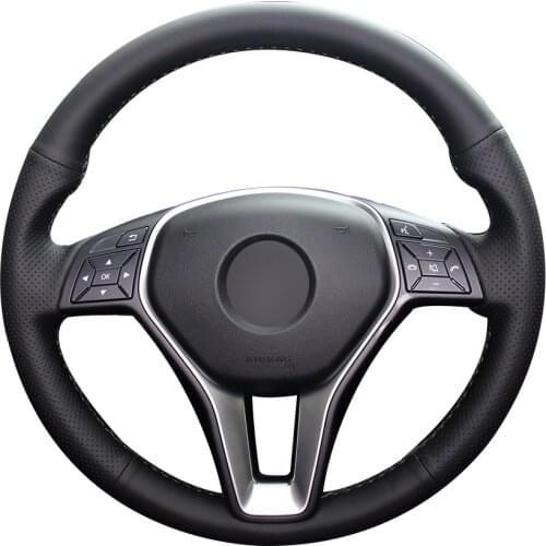 Black Synthetic Leather Car Steering Wheel Cover for Mercedes-Benz A-Class 2013-2015 B-Class 2011-2014 CLA-Class 2013 2014