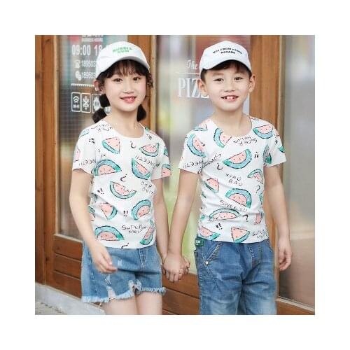 New summer childrens baby short-sleeve tops arbitrarily cut Modal cotton seamless T-shirt baby round neck cartoon half-sleeve