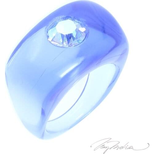 Design ring Methacrylate Blue METAREC Collection CROWN