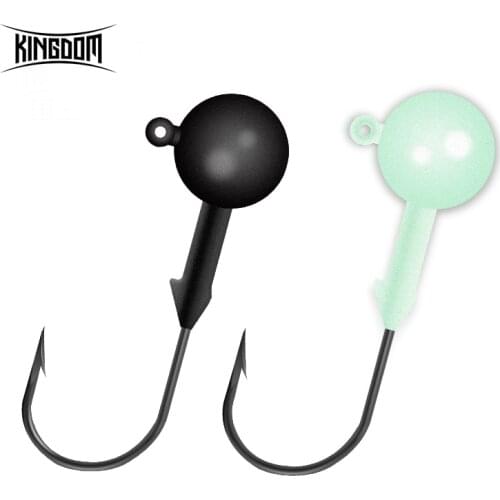 Kingdom Lead Head Fishing Baits 3.5g 5.3g 7g 10.5g 14g Barbed Hook Soft Lures Jigging Worm Shad Hook Fishing Hooks Accessories