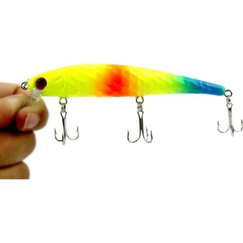 HENGJIA 1PCS 12cm 13g Fishing Lure Minnow Hard Bait With Three Fishing Hooks Fishing Tackle Wobbler 3D Eyes Crankbait