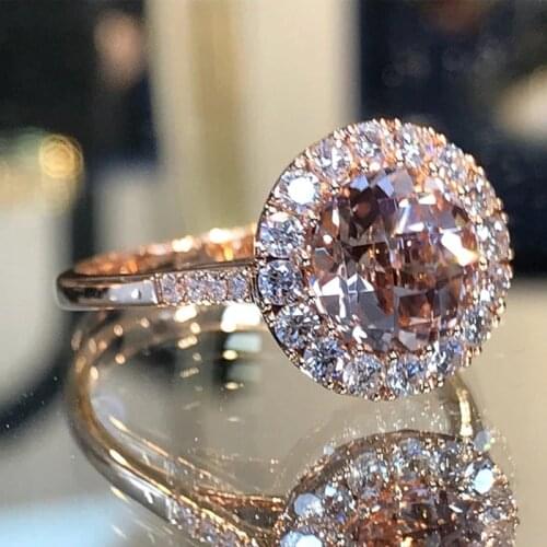 Huitan 2021 Wedding Bands Eternity Rings for Women Classic Round Champagne CZ Bridal Rings Engagement Party Luxury Jewelry Newly