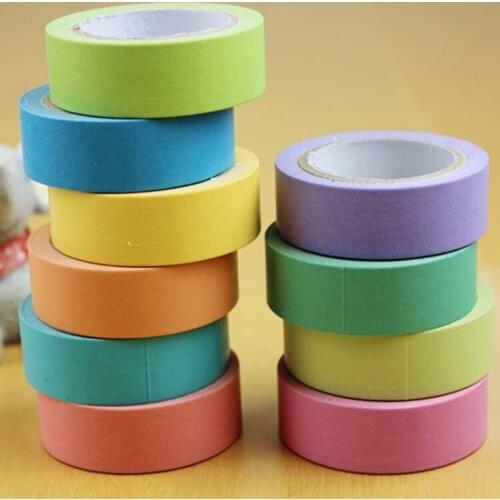 Pure Solid Color Stationery Lovely Candy Color Hand Tearing Japanese Paper Washi Tape Writable DIY Masking Tapes Adhesive Tape