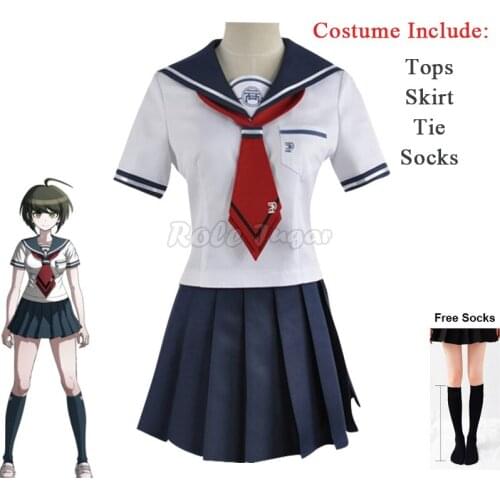 Cosplay Danganronpa Naegi Komaru Costume Another Episode Naegi Cosplay Wig Halloween Party Womens JK Uniform Sailor Set