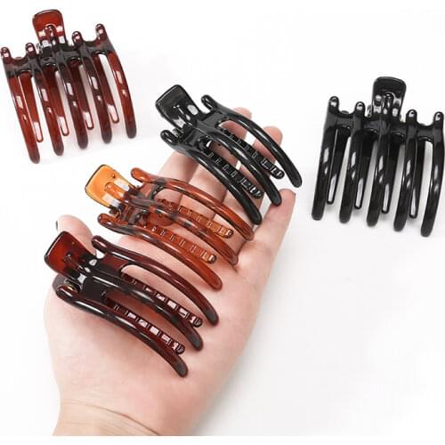 Fashion Plastic Hair Clamps Solid Black Transparent Brown Hair Claws Ponytail Holders Hairdressing Accessories Tools Hair Clips