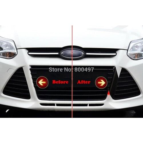 Creative Carbon Fiber Vinyl Stickers Grill Decorative Decals Shark Teeth Stickers for Ford Focus MK3 2011 2012 2013 2014