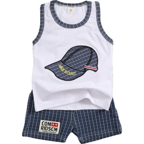 Summer Baby Boys Girls Clothes Suit Children Cotton Vest Shorts 2Pcs/sets Toddler Fashion Casual Costume Infant Kids Tracksuits