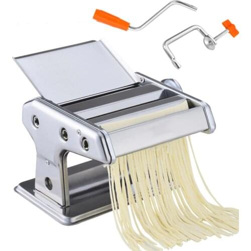 2 Blades Stainless Steel Pasta Making Machine Manual Noodle Maker Hand Operated Spaghetti Pasta Cutter Noodle Hanger