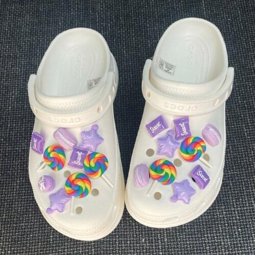 Cute Cartoon Candy Croc Charms Designer Fashion Trend Clogs Shoe Decorations 2021 All-match Charms for Crocs DIY Bundle Quality