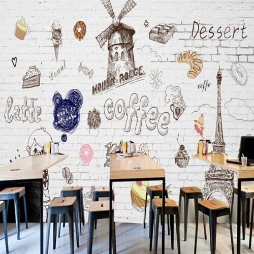 Wallpaper 3d custom wallpaper mural Hand painted delicious cake Western restaurant dessert shop backdrop decorative