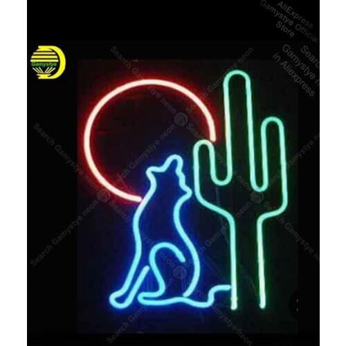 NEON SIGN For the wolf Cactus Signboard REAL GLASS Lighted Garage Signs Neon Signs For Bar Motorcycle Neon sign Advertise Neon
