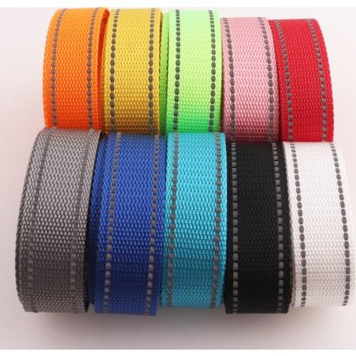 25MM Nylon Webbing Polyester Canvas Ribbon Striped Webbing Belt Purse Strap Handbag Handle Sewing Bag Pet Collars Leash -1"