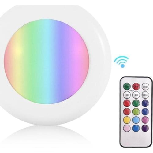 New Wireless Remote Control RGB 16 Colors Night Light Changing Touch Sensor Room LED Lamp Bedroom Bedside Cabinet Pat Light