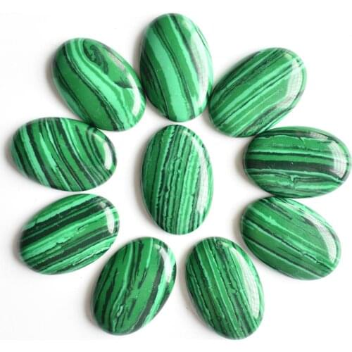 Wholesale 12pcs/lot 2020 fashion hot sell malachite stone Oval CAB CABOCHON 20x30mm beads for jewelry making Free shipping