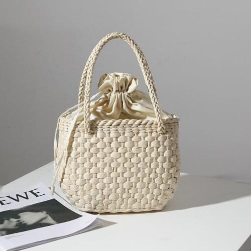 2021 Fashion Rattan Women Straw Bags Woven Vegetable Basket Handbag Bohemia Travel Beach Bags Handmade Woven Basket Bolsa