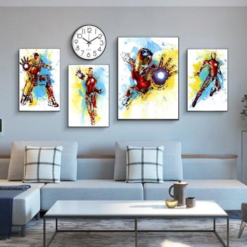 Avengers Posters Superhero Character Iron Man Prints Marvel Comics Print Canvas Painting Wall Art Pictures for Living Room Decor
