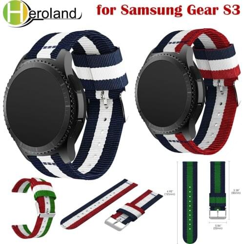 2018 Watch Strap Fine Woven Nylon Adjustable Replacement Band Sport Strap for Samsung Gear S3 Frontier Classic Watchbands strap