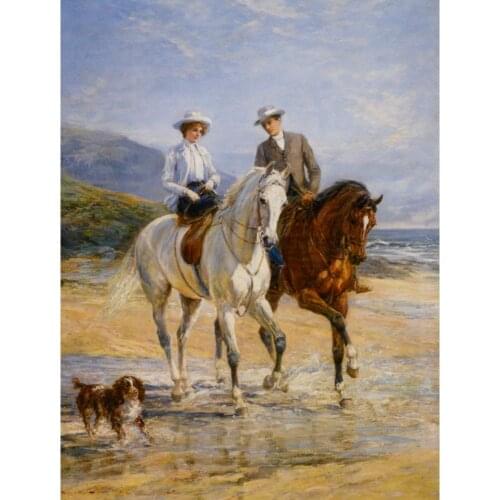 Handmade beautiful paintings Heywood Hardy Couple Meeting By The Stile Landscapes art Canvas for wall decor