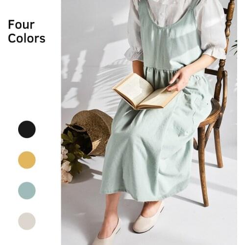 Nordic Simple Lady Florist Coffee Shop Working Aprons BBQ Bib Apron For Women Cooking Restaurant Apron Pinafore Cleaning Tools