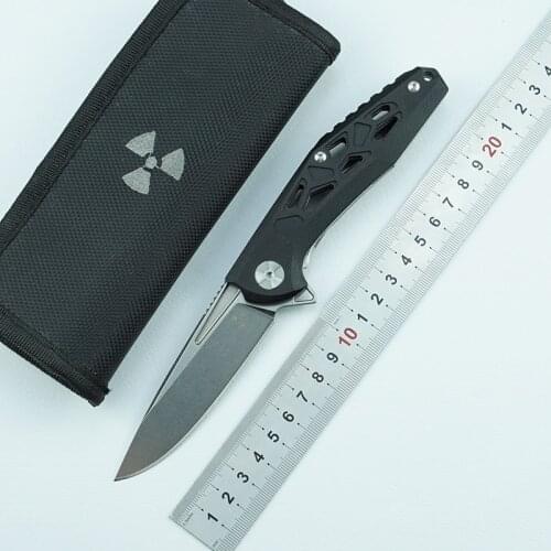 LEMIFSHE JK3214G10 Flipper folding knife ball bearing D2 blade G10 handle outdoor camping multi-purpose hunting EDC tool