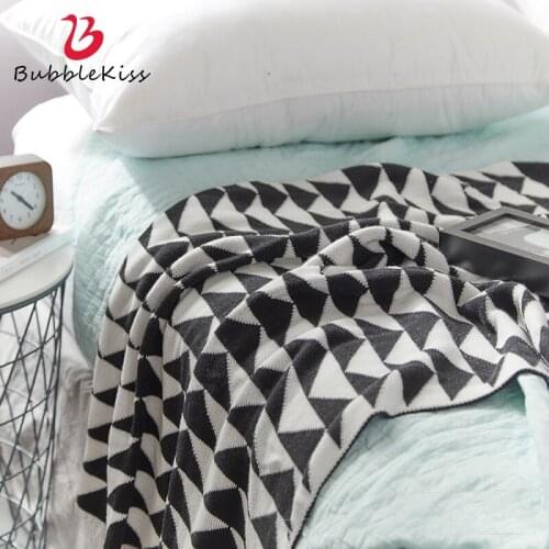 Bubble Kiss Modern Cotton Throw Blanket Geometric Pattern Blankets For Bed Home Sofa Blanket Office Siesta Fashion Shawl Blanket