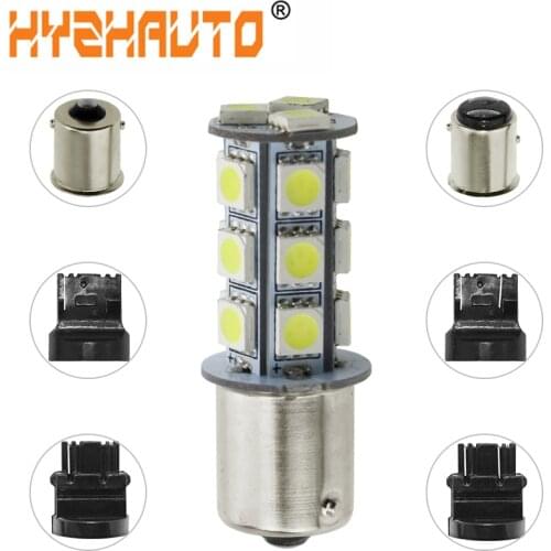 HYZHAUTO BA15S BAY15D 7443 3156 3157 7440 LED Bulbs White Car Brake Signal Reverse Backup Lamp 1156 1157 T20 T25 5050 18-SMD 12V