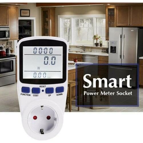 AC220V power meter watt swr tester meters wattmeter digital dc power factor monitor analyzer wattmetre socket eu energy Plug