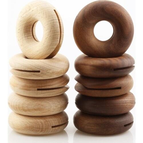 8Pcs/set Donut Shape Sealing Clamp Food Clips Fashion Wooden Sealer Snack Fresh Food Storage Bag Clips Kitchen Tool Accessories