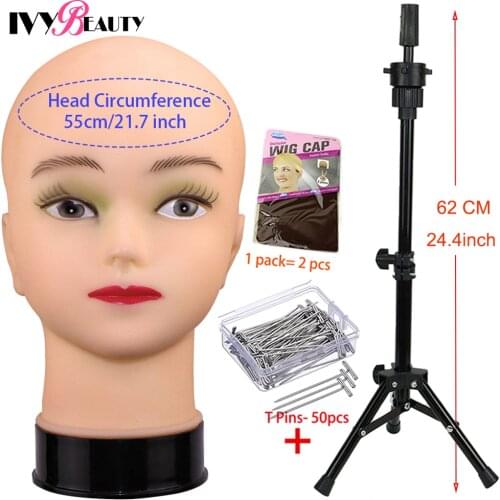 Female Bald Mannequin Head With Wig Stand Tipod Cosmetology Practice Training Manikin Head With Stand For Mannequin Wigs Making