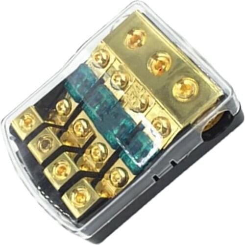1PC 1 in 4 ways out Waterproof Car Pure Copper Mini Fuse Box with 60A Fuses