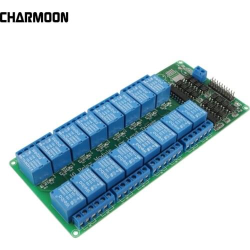 16 channel relay module low level trigger panel with optocoupler DC5V DC12v FOR PLC