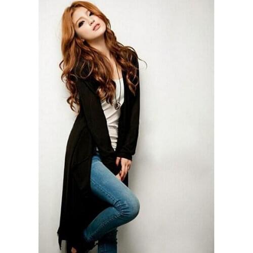 2019 Spring Thin Kimono Long Cardigan Modal Gilet Femme Manche Longue Women Outerwear Cardigans Coats Black Gray Coat