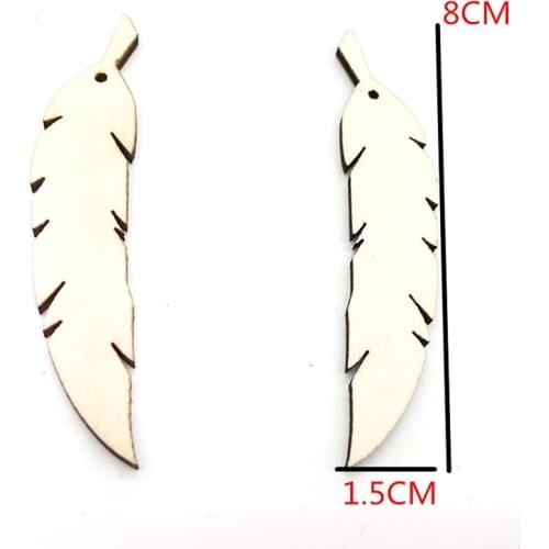 New 25pcs Laser Cut Wood Feather Embellishment Wooden Shape Craft Wedding Decor high qualitu hot sale
