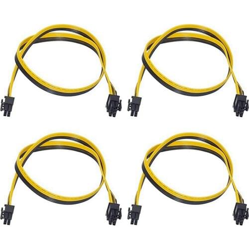 6 Pin PCI-E to 8 Pin (6+2) PCI-E (Male to Male) GPU Power Cable 50cm for Graphic Cards Mining HP Server Breakout Board