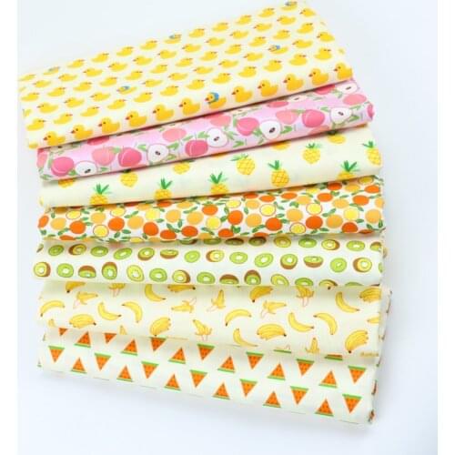 7pcs/lot 50x40cm Fruit series Cotton Fabric quilting Baby Cloth Kids bedding patchwork tissue home Textile Sewing fabric
